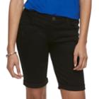 Women's Apt. 9&reg; Cuffed Bermuda Jean Shorts, Size: 16, Black