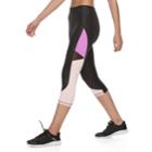 Women's Fila Sport&reg; Shiny Ruched Midrise Capri Leggings, Size: Large, Black