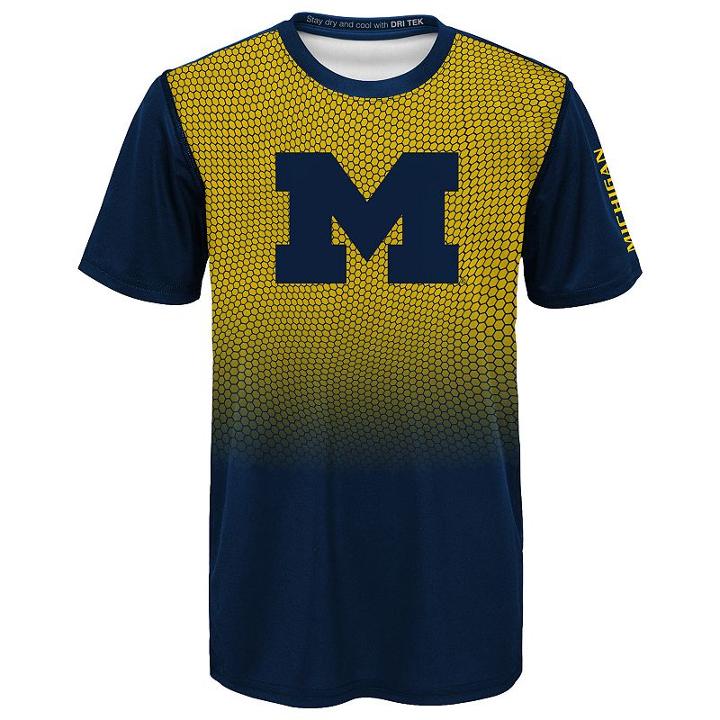 Boys 4-7 Michigan Wolverines Bitmapped Dri-tek Tee, Size: M 5-6, Dark Blue