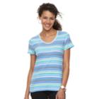 Women's Croft & Barrow&reg; Essential Classic V-neck Tee, Size: Xxl, Med Blue