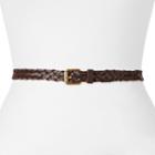Sonoma Goods For Life&trade; Leather Braided Women's Skinny Belt, Size: Small, Med Brown
