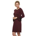 Women's Elle&trade; Tie-sleeve Sweater Dress, Size: Large, Drk Purple