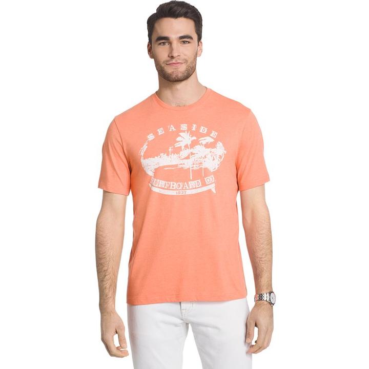 Men's Izod Nautical Tee, Size: Large, Drk Orange