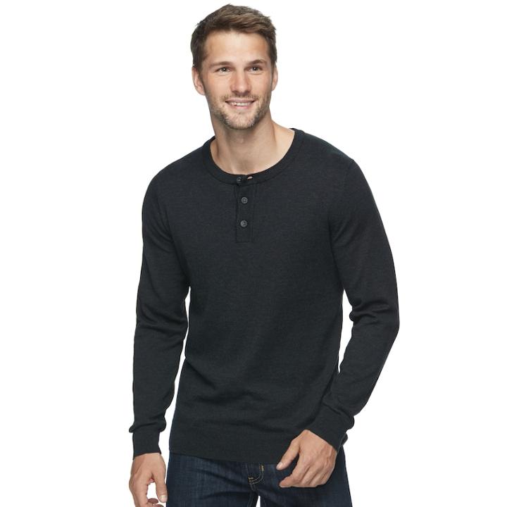 Men's Sonoma Goods For Life&trade; Coolmax Classic-fit Henley, Size: Xl, Dark Brown