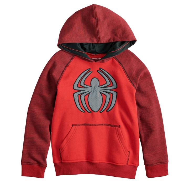Boys 4-12 Jumping Beans&reg; Marvel Spider-man Reflective Pullover Hoodie, Size: 10, Brt Red