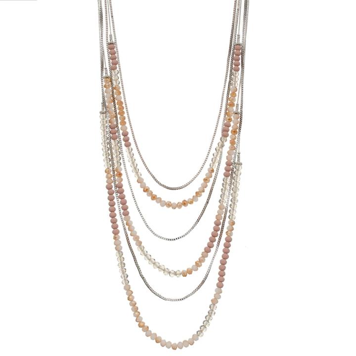 Simply Vera Vera Wang Bead Long Layered Necklace, Women's, Pink