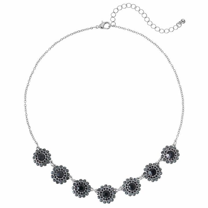 Faceted Stone Flower Necklace, Women's, Oxford