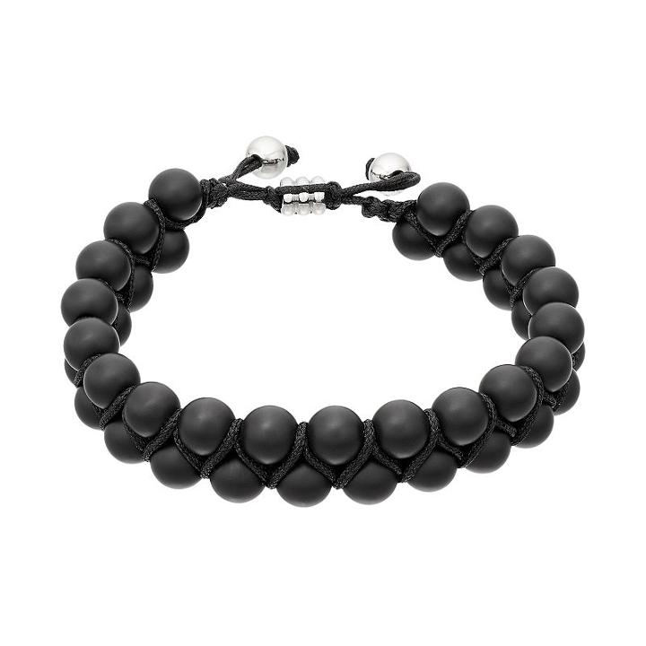 1913 Men's Lab-created Onyx Bead Bolo Bracelet, Black
