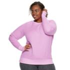 Plus Size Tek Gear&reg; Crewneck Thumb Hole Sweatshirt, Women's, Size: 3xl, Lt Purple