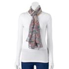 Lc Lauren Conrad Floral Border Oversized Oblong Scarf, Women's, Lt Beige