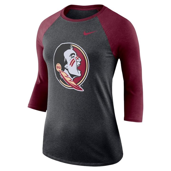 Women's Nike Florida State Seminoles Baseball Tee, Size: Medium, Grey