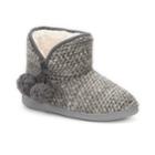 Women's Sonoma Goods For Life&reg; Bubble Knit Pom-pom Bootie Slippers, Size: Xl, Light Grey