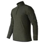 Men's New Balance Space-dyed Quarter-zip Pullover, Size: Xl, Med Green