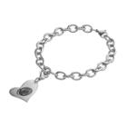 Fiora Stainless Steel Penn State Nittany Lions Heart Charm Bracelet, Women's, Size: 8, Grey