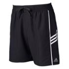 Men's Adidas Colorblock Microfiber Volley Swim Trunks, Size: Large, Black