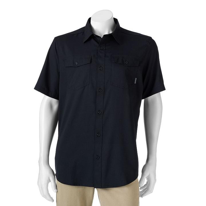 Big & Tall Columbia Pacific Breeze Button-down Shirt, Men's, Size: L Tall, Black
