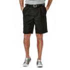 Men's Haggar Cool 18 Pleated Microfiber Shorts, Size: 40, Black