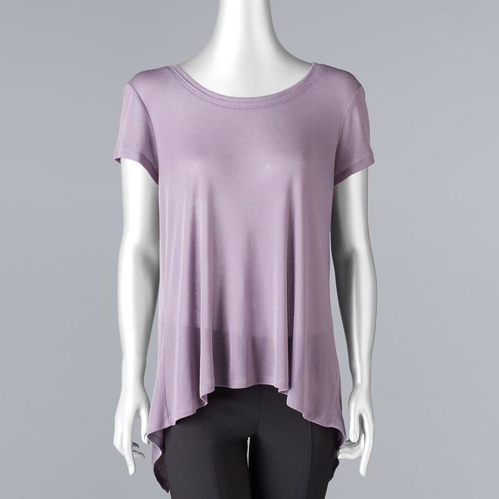 Women's Simply Vera Vera Wang Cross Back Tee, Size: Xl, Med Purple