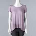 Women's Simply Vera Vera Wang Cross Back Tee, Size: Xl, Med Purple