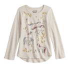 Girls 4-12 Jumping Beans&reg; Embellished Graphic High-low Hem Tee, Size: 10, Lt Beige