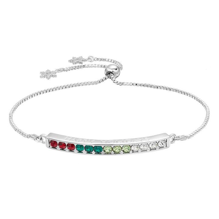 Brilliance Happy Holidays Lariat Bracelet With Swarovski Crystals, Women's, Multicolor