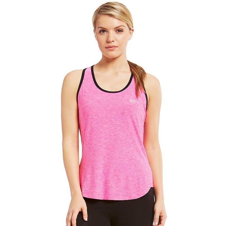 Women's Marika Motivation Racerback Tank Top, Size: Large, Brt Pink