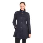 Women's Fleet Street Wool Blend Peplum Coat, Size: Xl, Blue (navy)