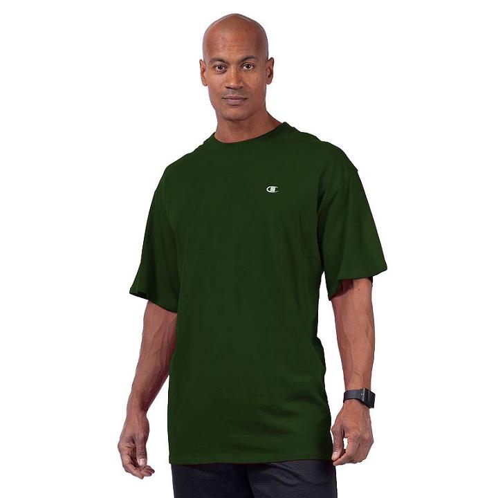 Big & Tall Champion Solid Tee, Men's, Size: L Tall, Dark Green