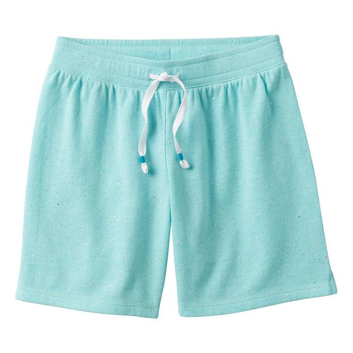 Girls 7-16 & Plus Size So&reg; Glitter Midi Shorts, Girl's, Size: 14, Turquoise/blue (turq/aqua)