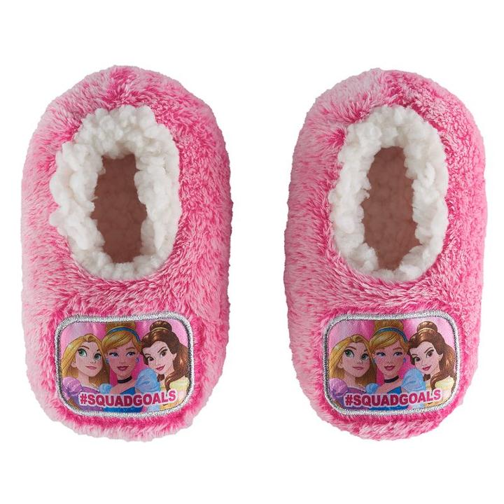 Disney Princess Belle, Cinderella & Rapunzel Toddler Girl Plush Slipper Socks, Size: 3t-4t, Multicolor