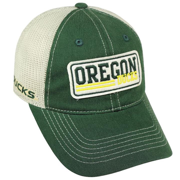 Adult Top Of The World Oregon Ducks Patches Adjustable Cap, Dark Green
