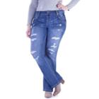 Juniors' Plus Size Amethyst Ripped Baby Bootcut Jeans, Girl's, Size: 18 W, Dark Blue