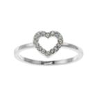 Lc Lauren Conrad Simulated Crystal Heart Ring, Women's, Size: 7, Silver