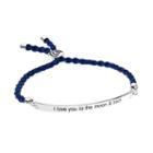 Love This Life Silver-plated I Love You To The Moon & Back Lariat Bracelet, Women's, Blue