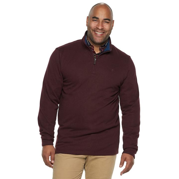 Big & Tall Izod Quarter-zip Fleece, Men's, Size: Xl Tall, Drk Purple