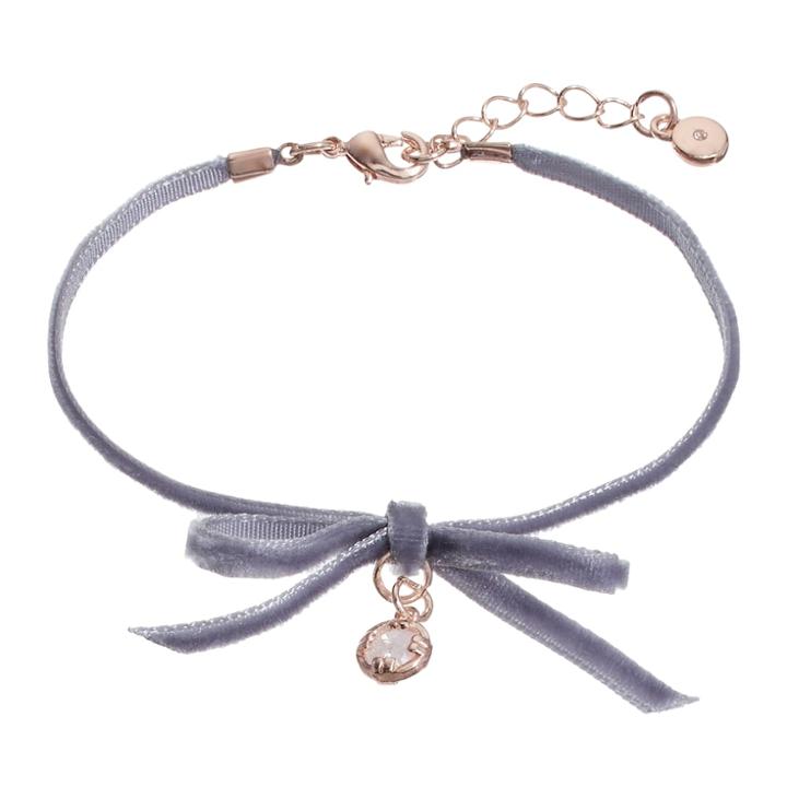 Lc Lauren Conrad Runway Collection Cubic Zirconia Velvet Tie Bracelet, Women's, Grey