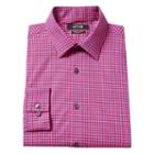Men's Apt. 9 &reg; Slim-fit Plaid Stretch Dress Shirt, Size: 14.5-32/33, Pink