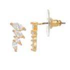 Lc Lauren Conrad Cubic Zirconia Graduated Marquise Nickel Free Ear Climbers, Women's, Gold