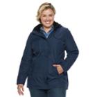 Plus Size Weathercast Hooded Bonded Anorak Jacket, Women's, Size: 1xl, Grey