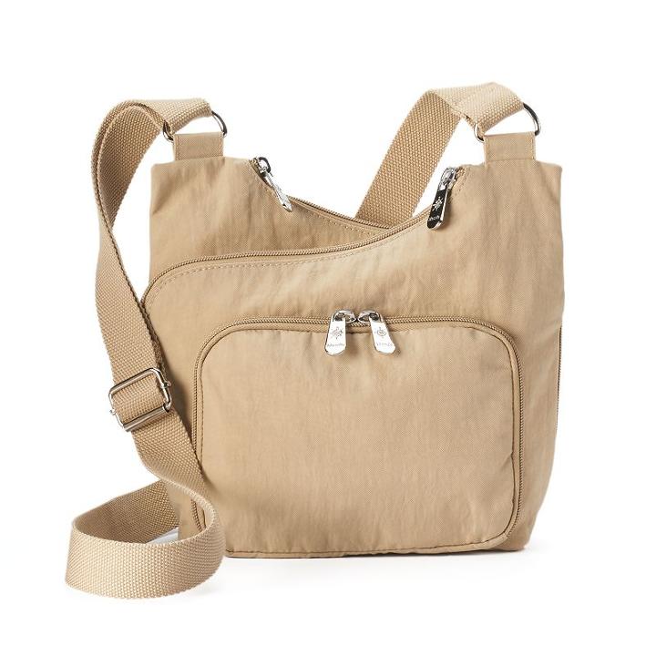 Mondo Overlap Crossbody Bag, Women's, Beig/green (beig/khaki)