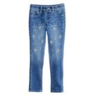 Girls 4-12 Sonoma Goods For Life&trade; Embroidered Jeans, Size: 5, Dark Blue