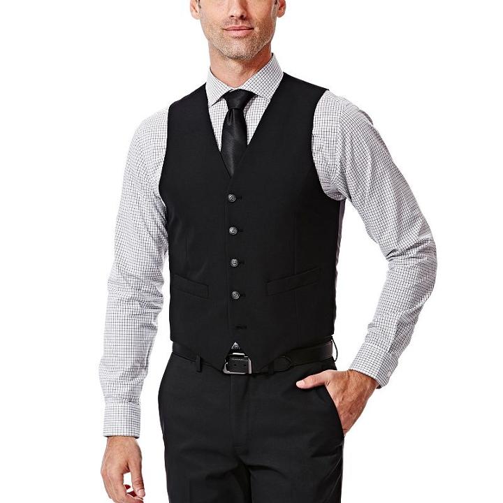 Men's Haggar&reg; Slim-fit Black Suit Vest, Size: 46