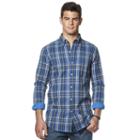 Big & Tall Chaps Classic-fit Plaid Button-down Shirt, Men's, Size: 3xl Tall, Blue (navy)