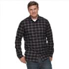 Big & Tall Apt. 9&reg; Modern-fit Plaid Brushed Flannel Button-down Shirt, Men's, Size: 2xb, Black