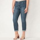 Plus Size Lc Lauren Conrad Love, Lauren Cuffed Ankle Skinny Jeans, Women's, Size: 6, Dark Blue