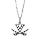 Fiora Sterling Silver Virginia Cavaliers Team Logo Pendant Necklace, Women's, Size: 16, Grey