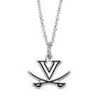 Fiora Sterling Silver Virginia Cavaliers Team Logo Pendant Necklace, Women's, Size: 16, Grey
