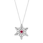 Sterling Silver Lab-created Ruby Snowflake Pendant Necklace, Women's, Size: 18, Red