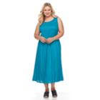 Plus Size Croft & Barrow&reg; Smocked Challis Dress, Women's, Size: 3xl, Turquoise/blue (turq/aqua)