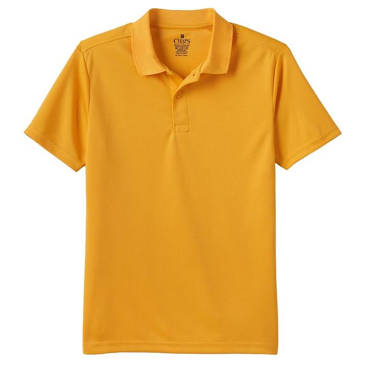 Boys 4-7 Chaps School Uniform Solid Performance Polo, Boy's, Size: 7, Gold
